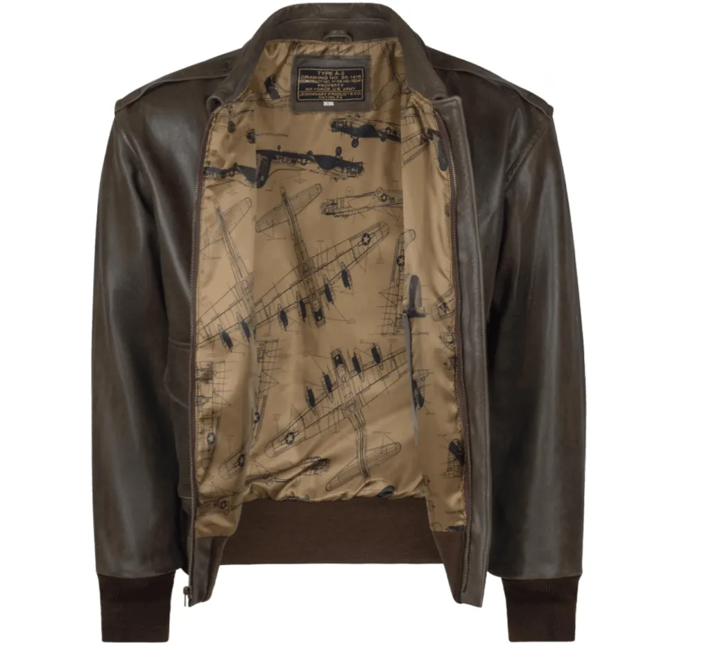 Legendary Flying Fortress Vintaged A-2 Goatskin Leather Flight Jacket - Image 3