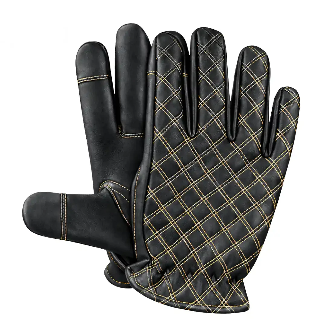 Gold Double-Diamond Touchscreen Gloves