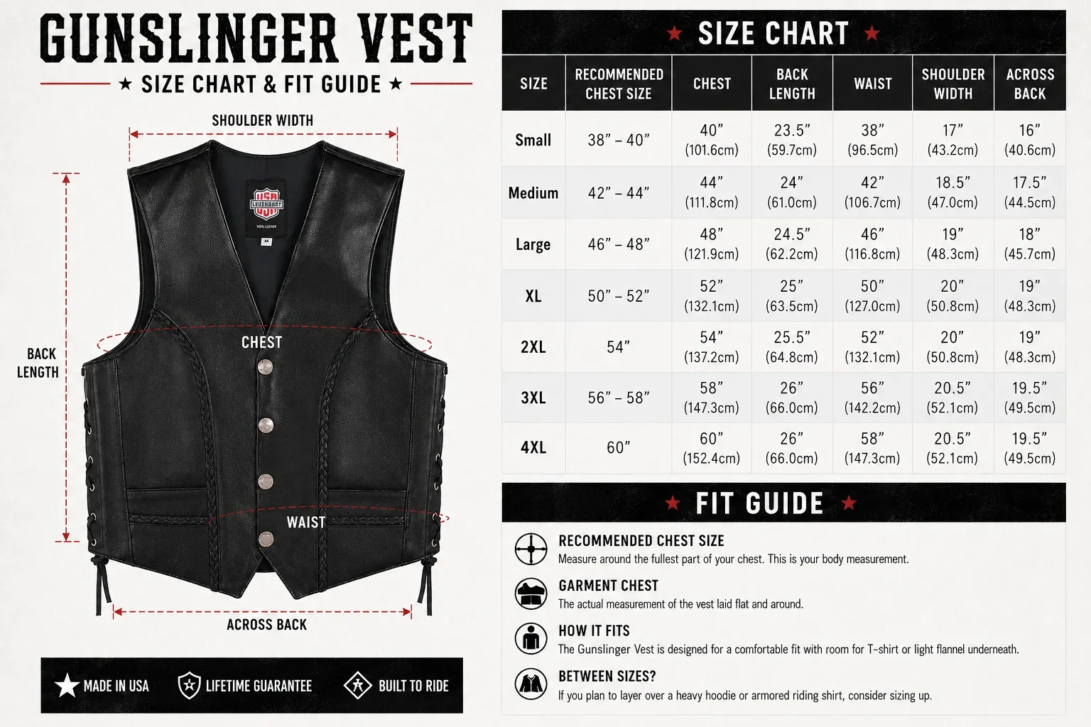 Legendary Gunslinger Men's Leather Vest - Image 4