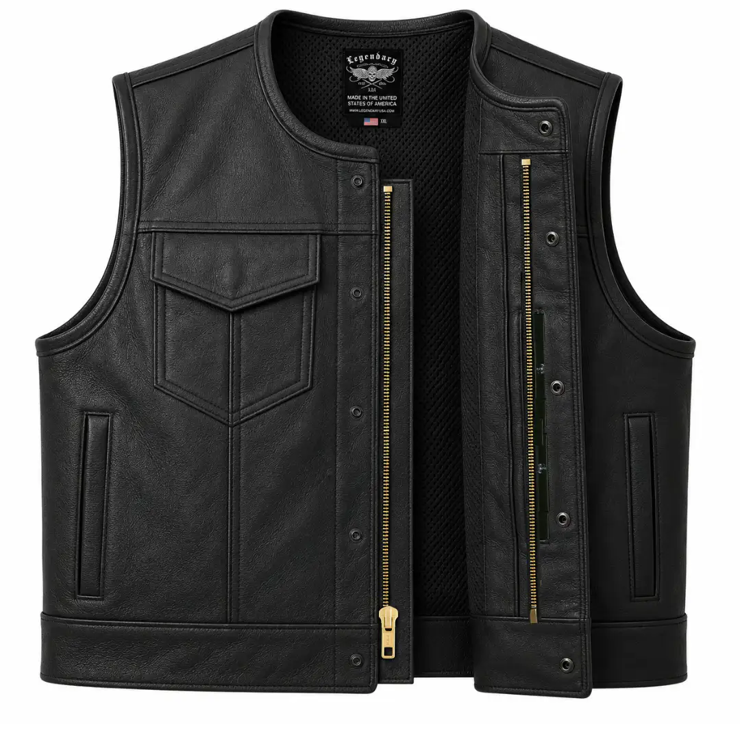 Legendary LowLife Leather Cropped Club Vest - Image 2