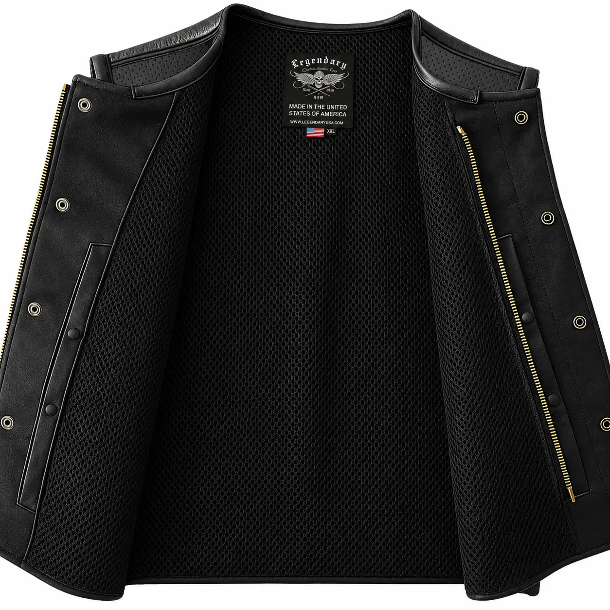 Legendary LowLife NOP Perforated Leather Club Vest - Image 3