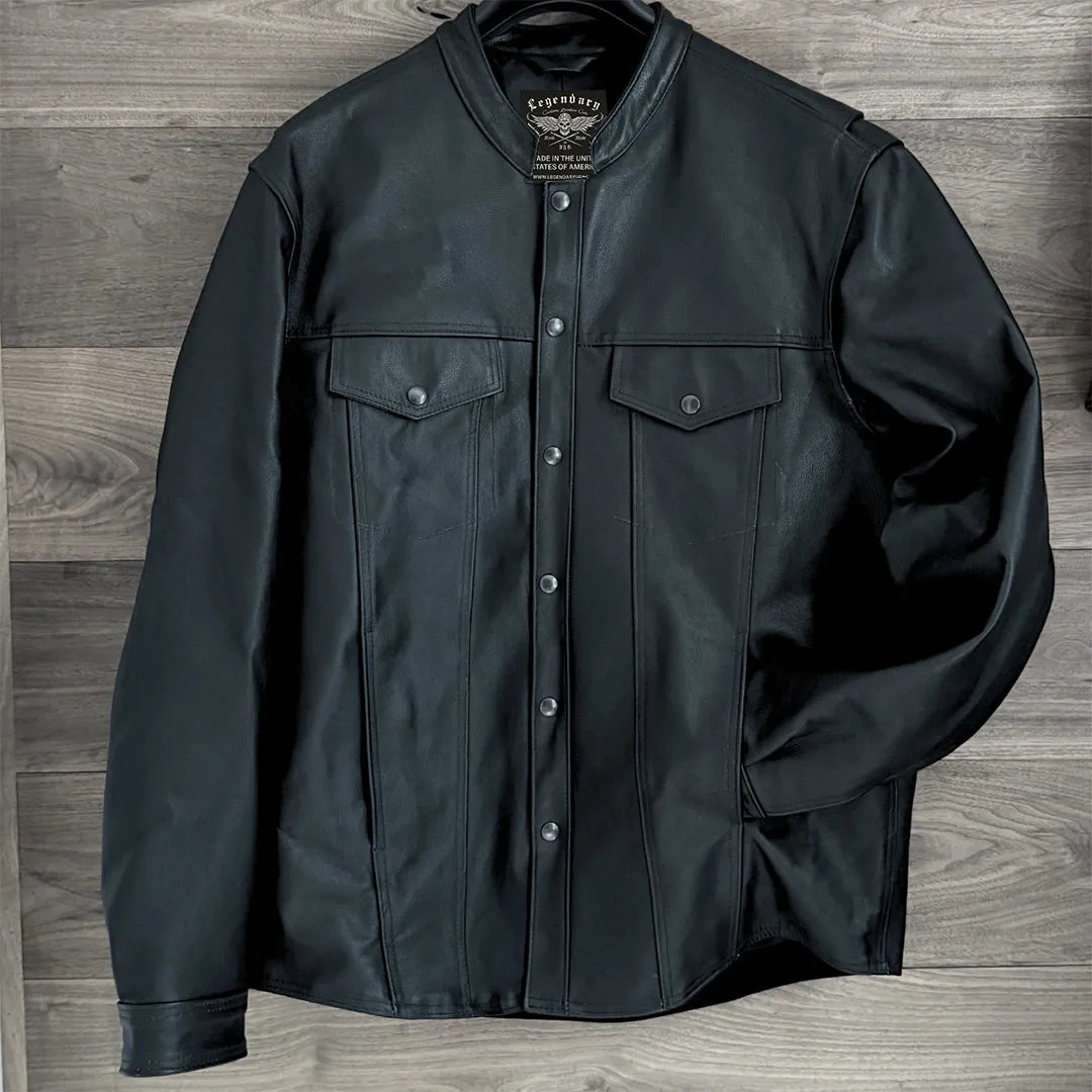 Legendary Midnight Run Genuine Cowhide Leather Riding Shirt - Image 3