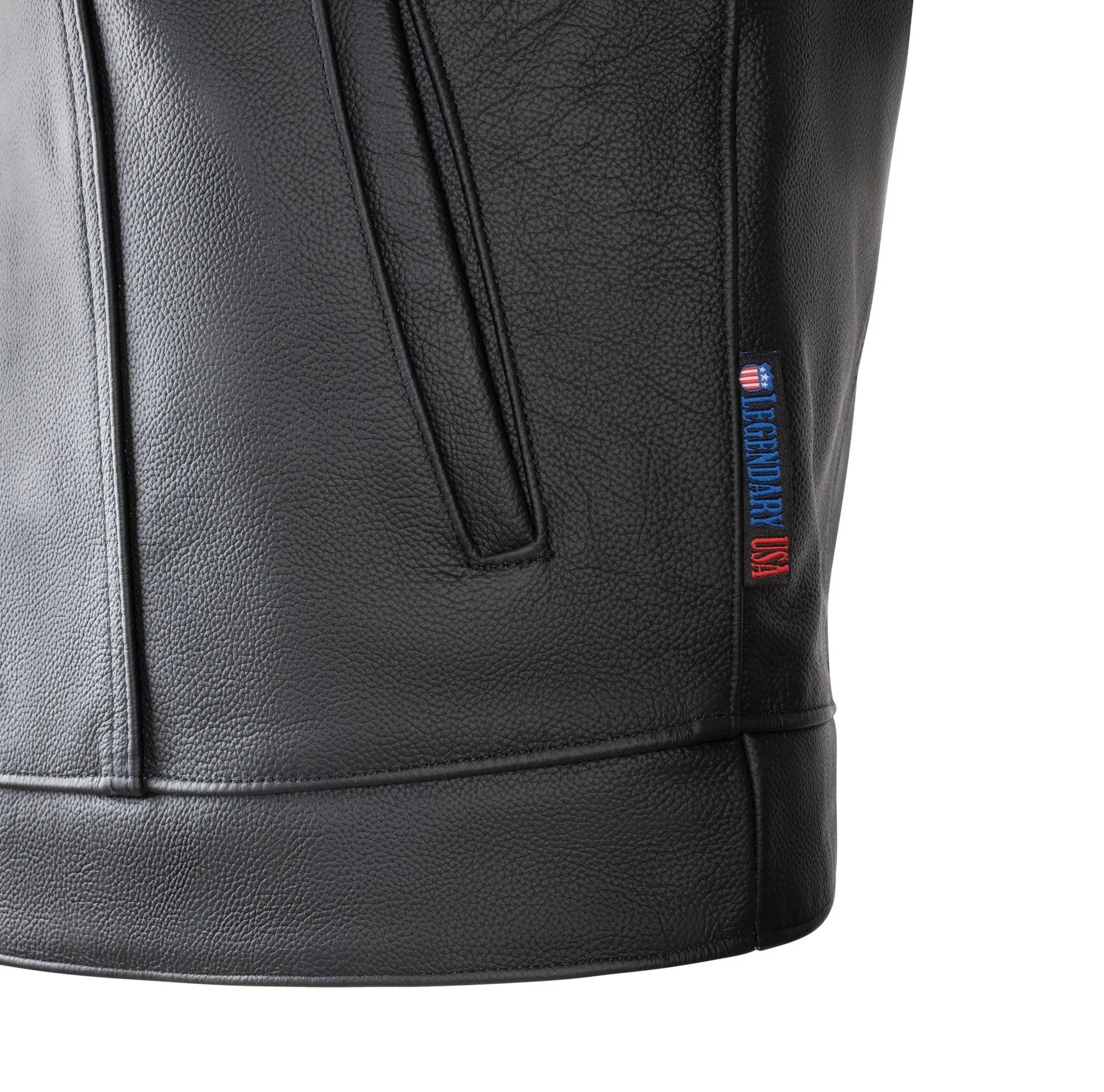Legendary Outlaw Men's Leather Motorcycle Vest - Image 4