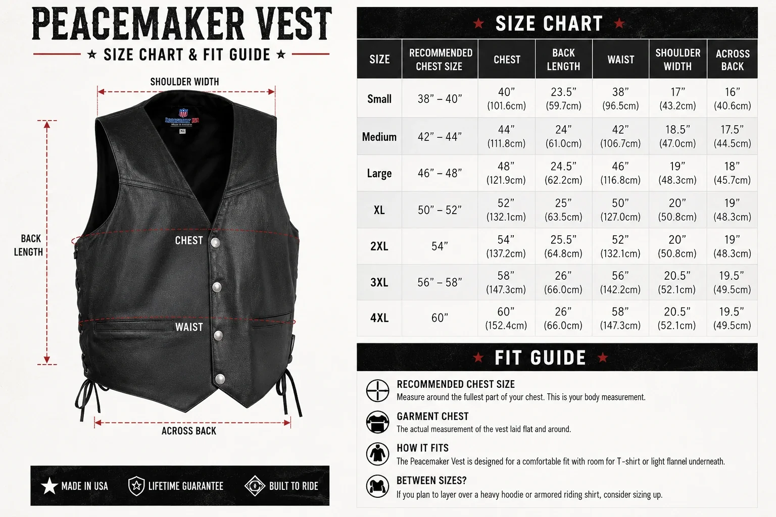 Legendary Peacekeeper Vintage Leather Gun-Pocket Vest - Image 3