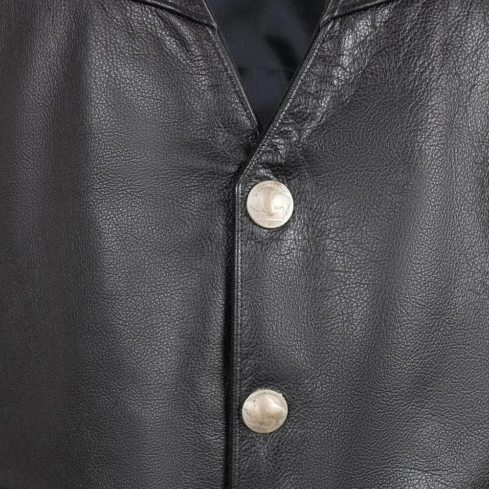 Legendary 'Peacemaker' Leather Vest — Buffalo Nickel Snaps - Image 4