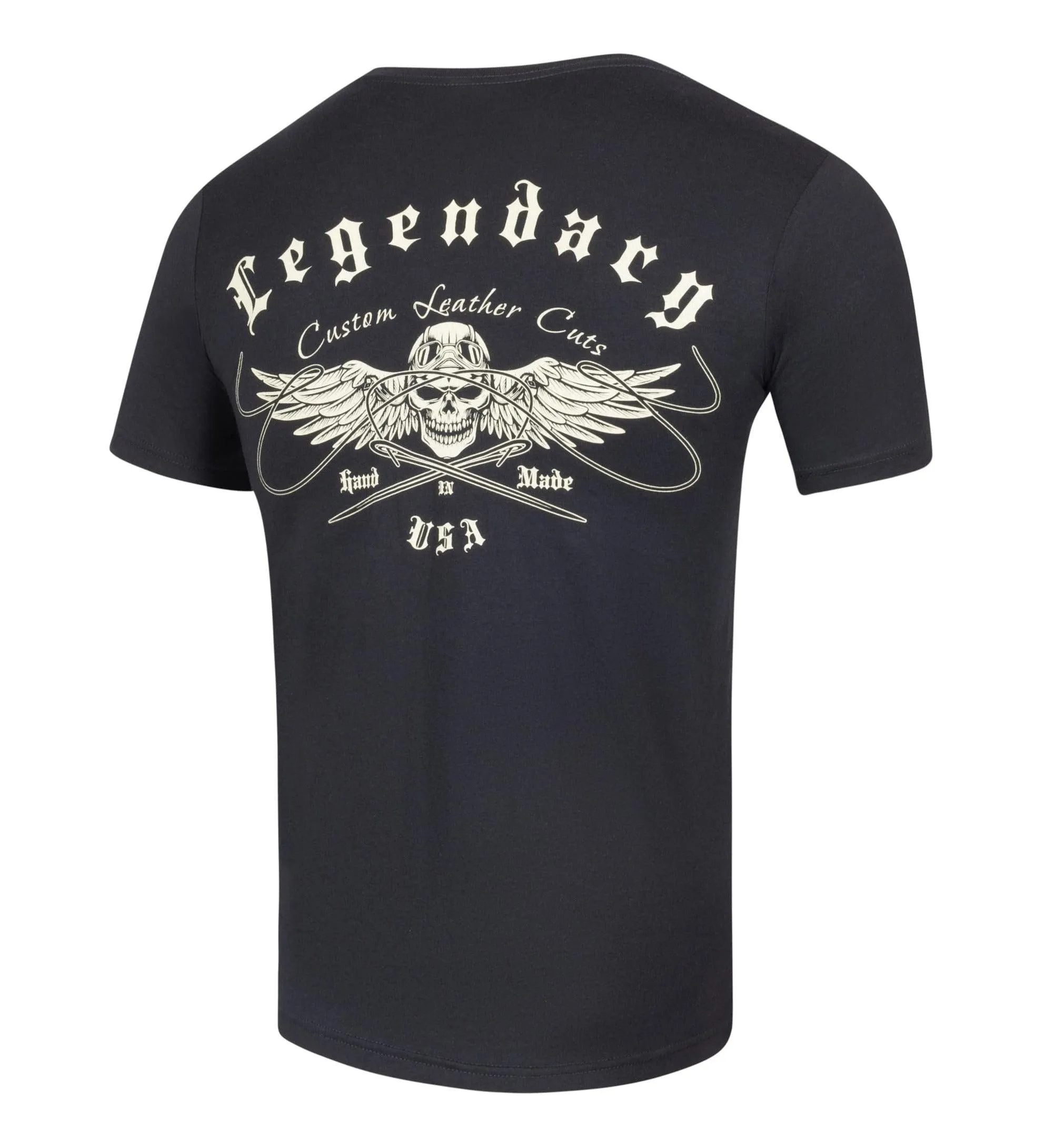 Legendary USA Custom Leather Cuts Motorcycle T-Shirt - Image 2