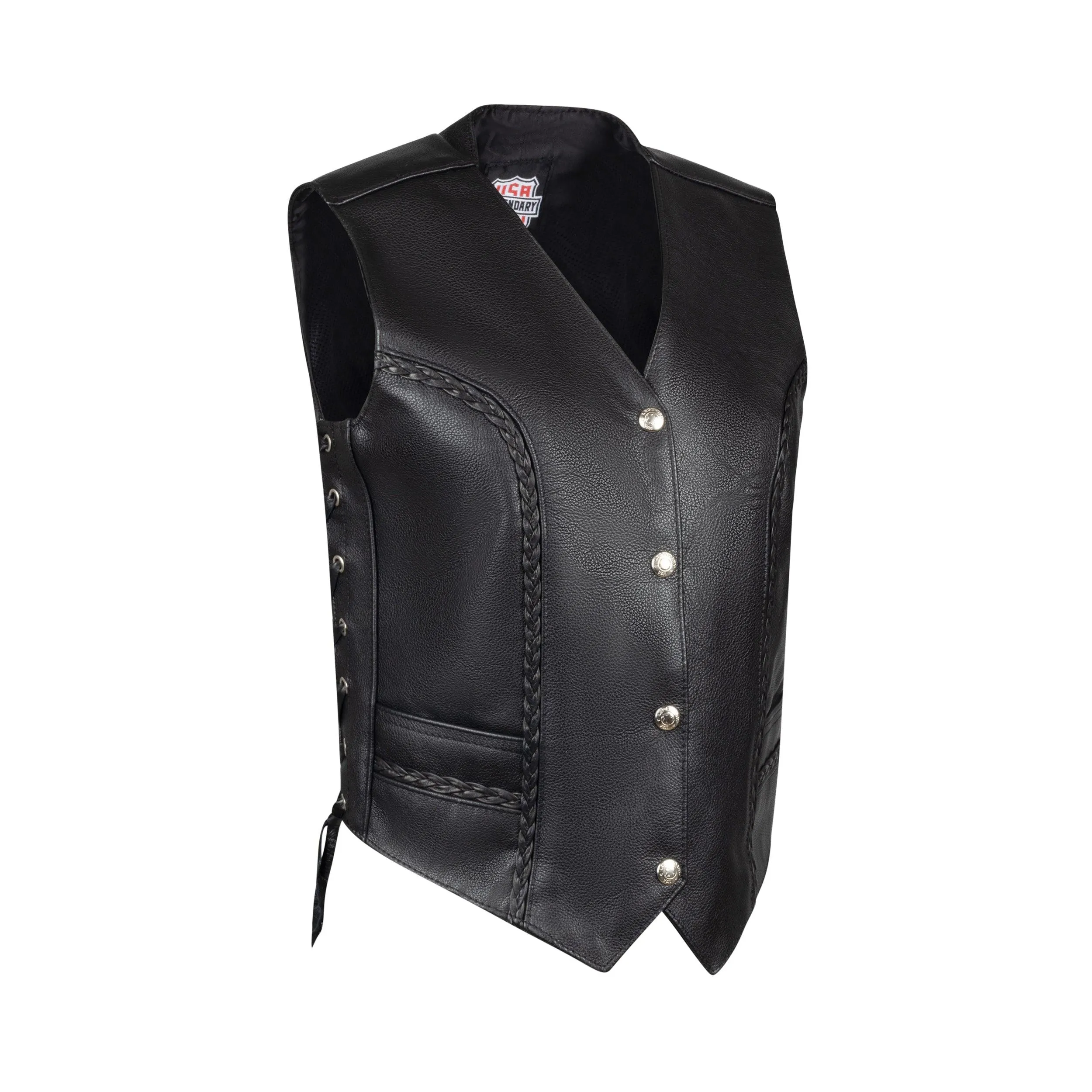 Legendary Women's Braided Leather Vest - Image 5