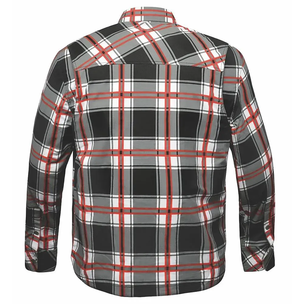 Rider's Plaid - Mens Black & Red Armored Flannel - Image 2