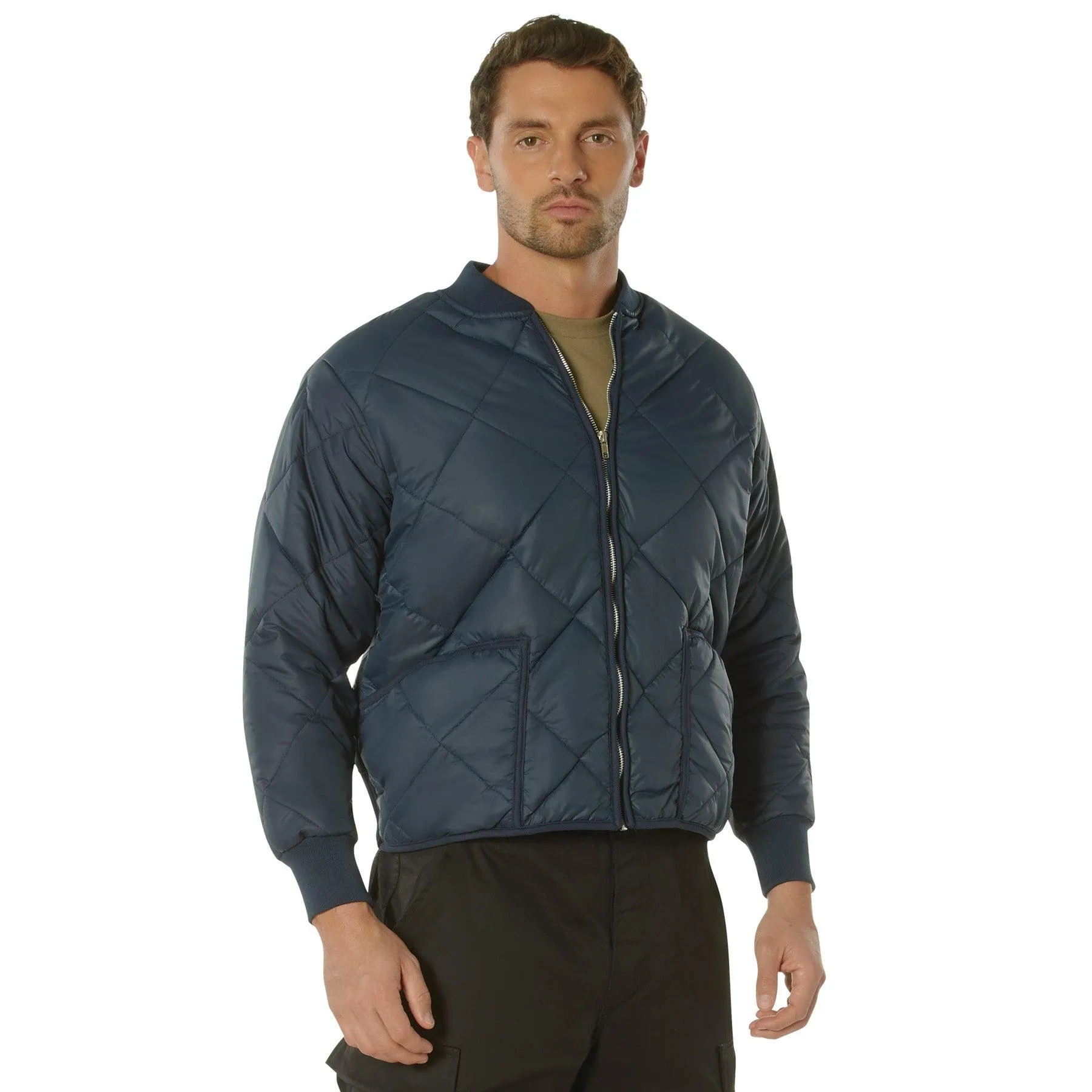 Men's Diamond Nylon Quilted Flight Jacket - Image 7