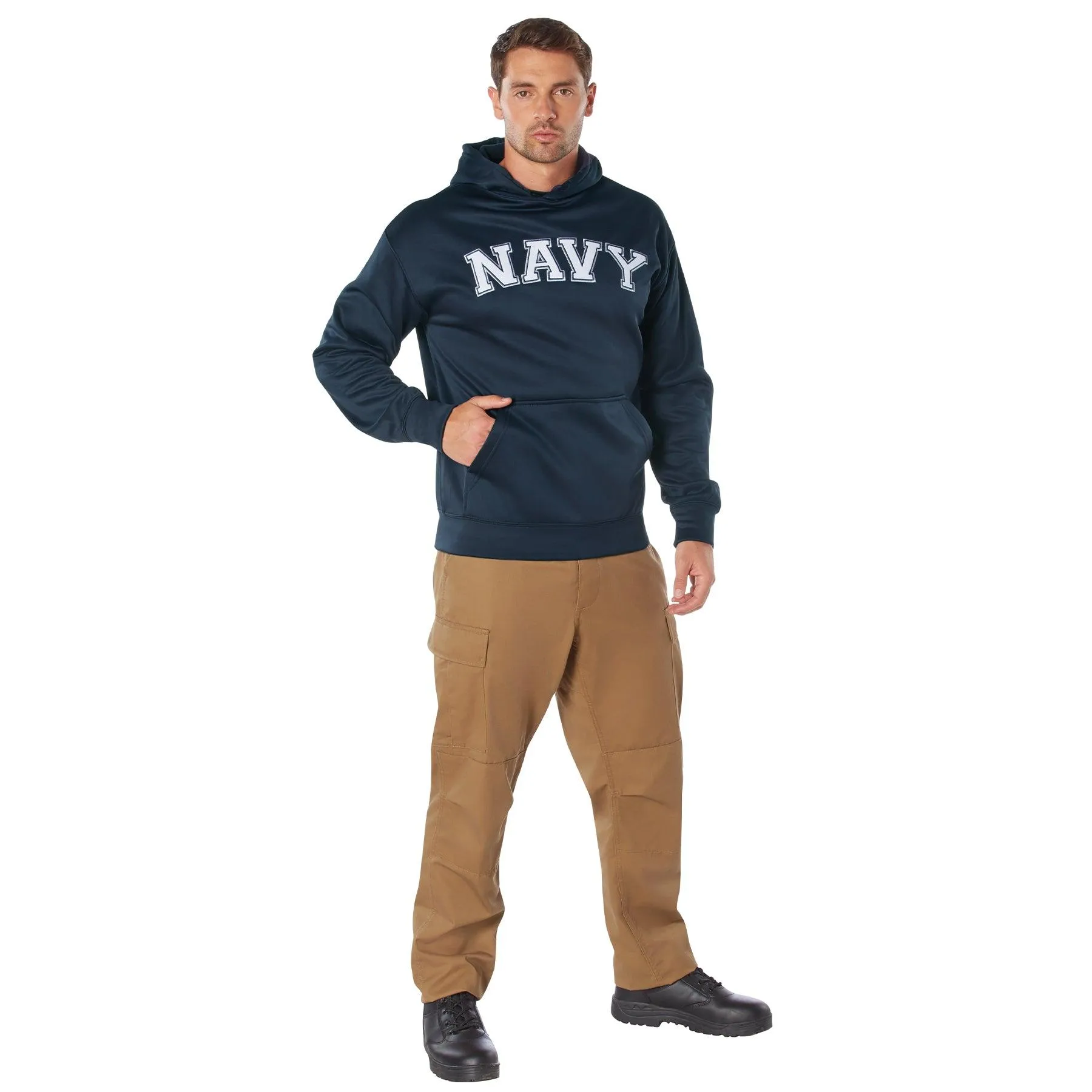 Navy Embroidered Pullover Hoodie - Image 2