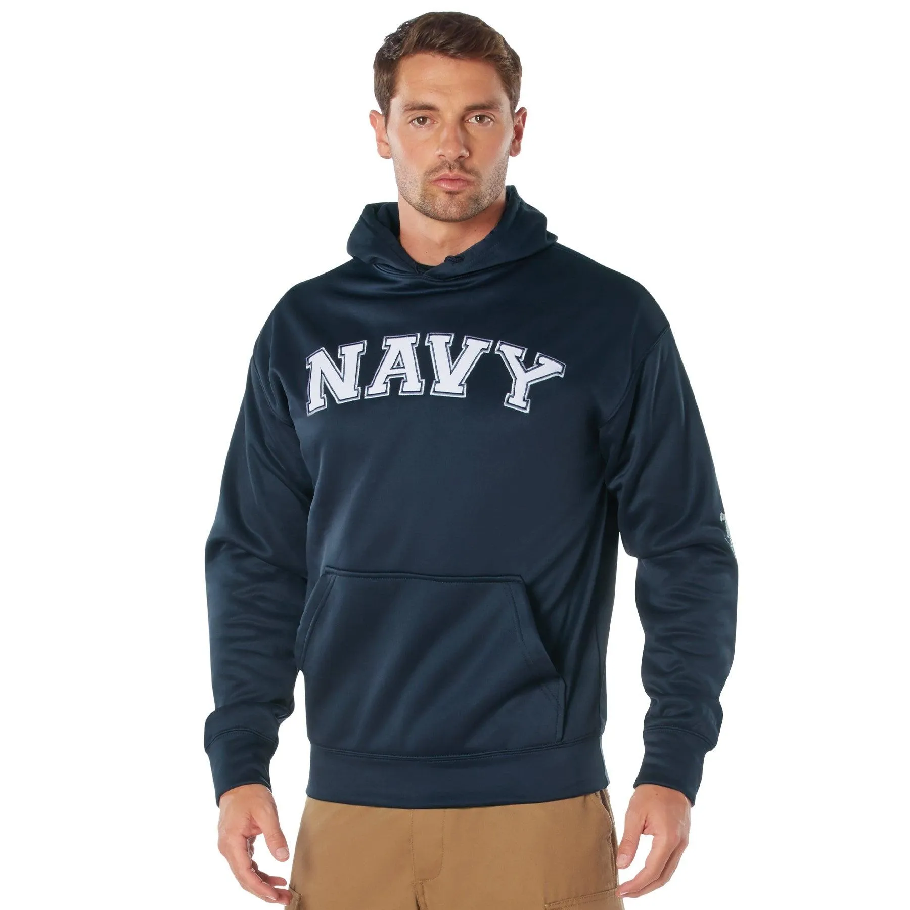 Navy Embroidered Pullover Hoodie - Image 3