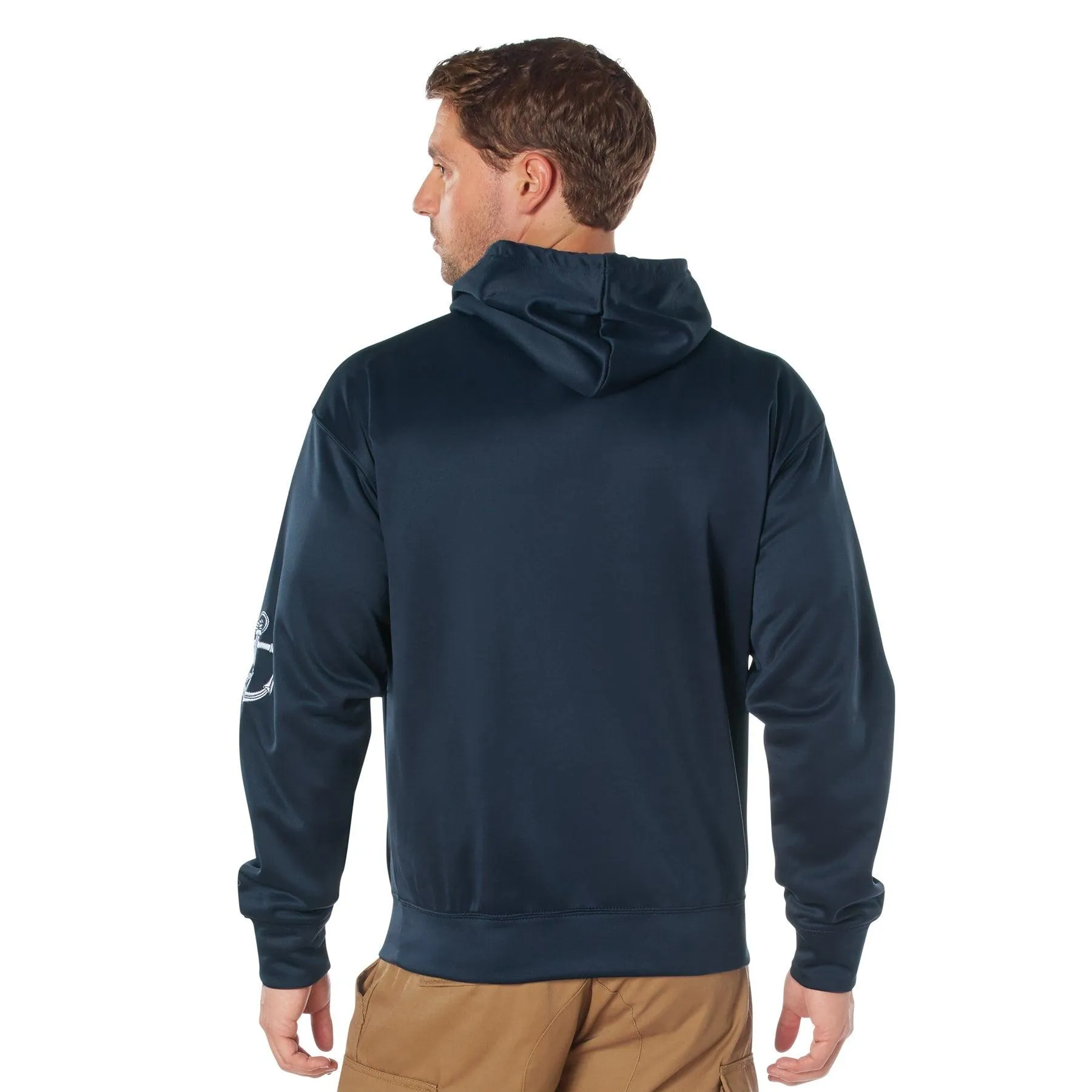 Navy Embroidered Pullover Hoodie - Image 4
