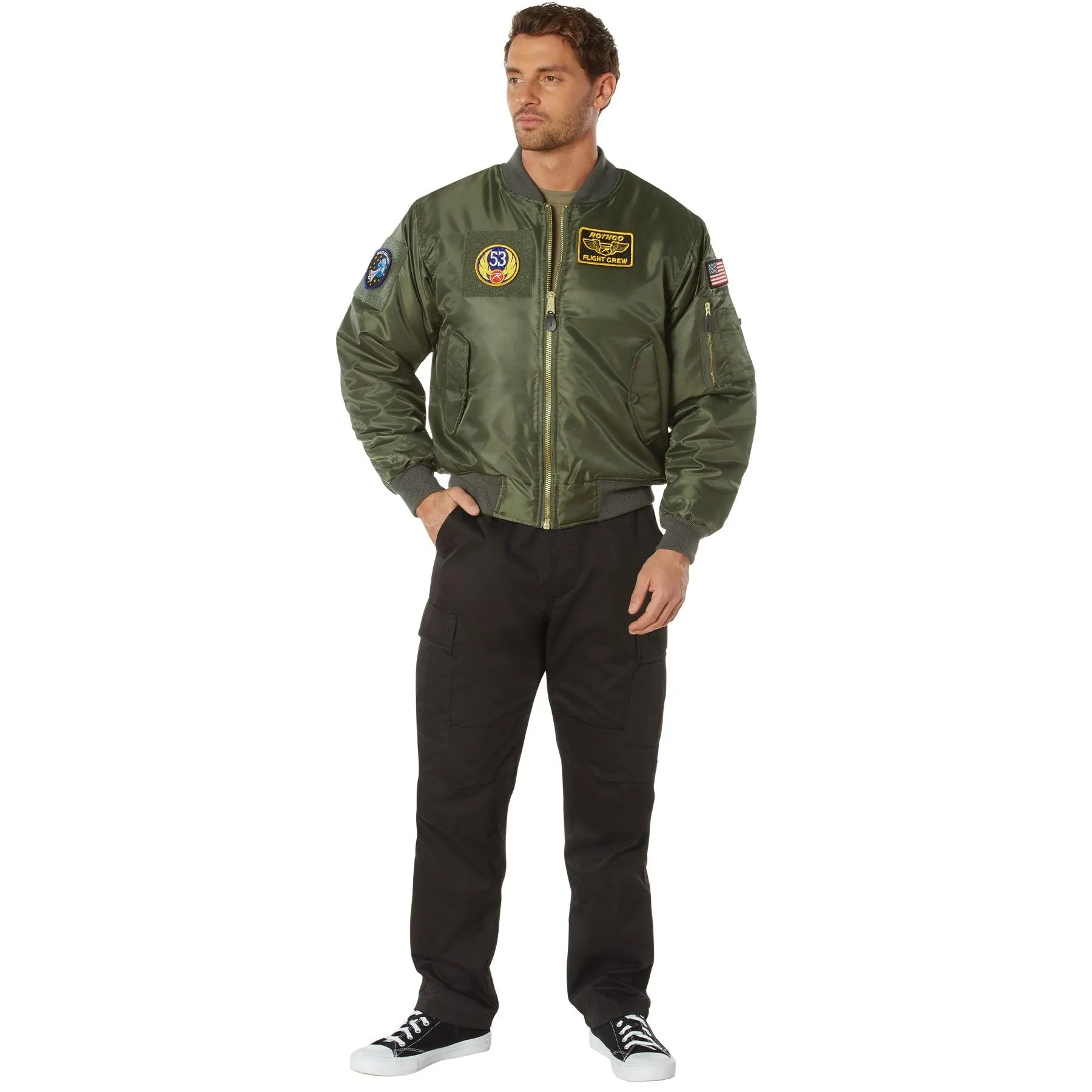 Men's MA-1 Flight Jacket with Patches - Image 16