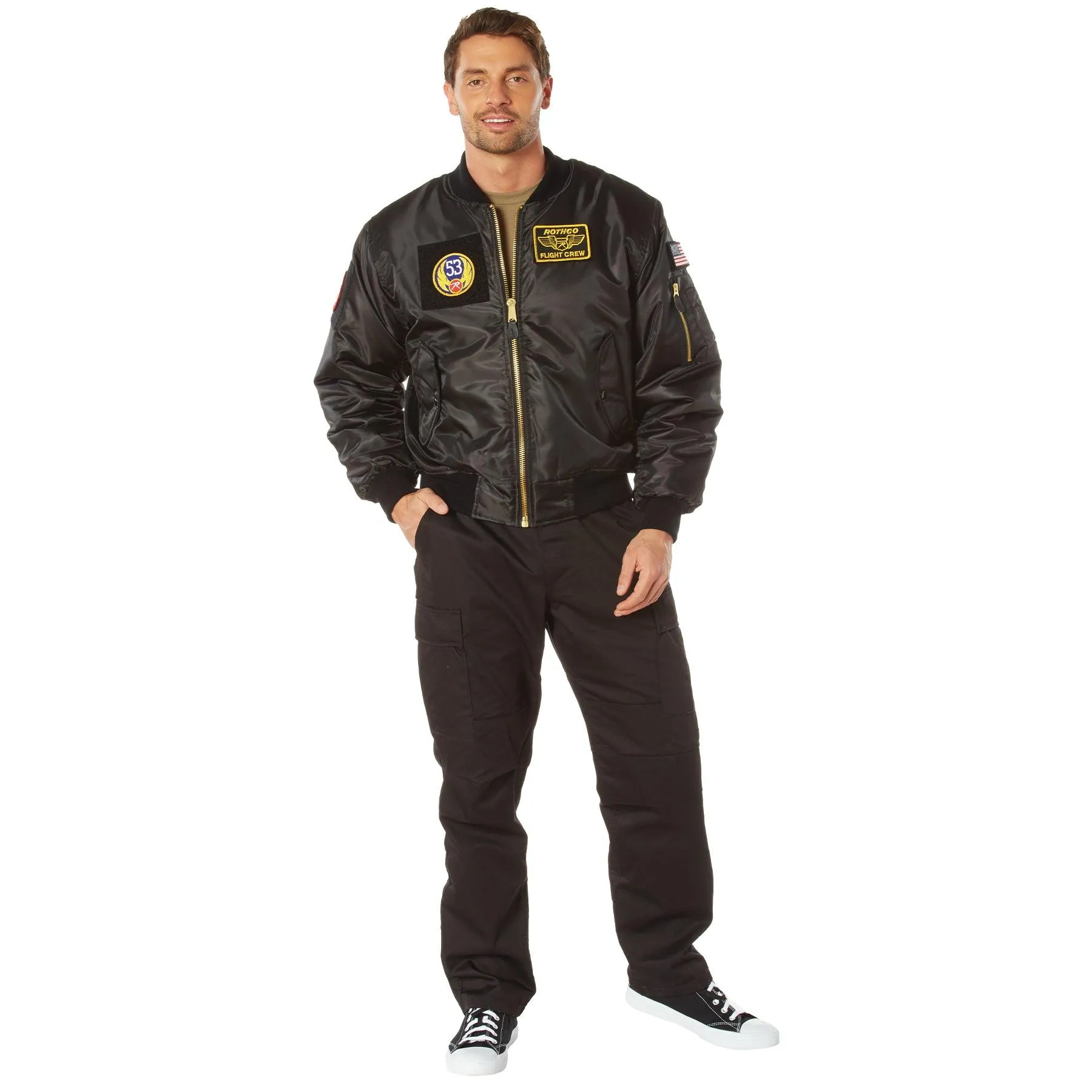 Men's MA-1 Flight Jacket with Patches - Image 20