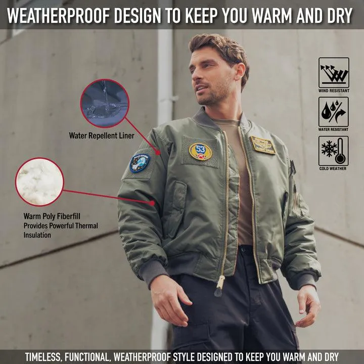 Men's MA-1 Flight Jacket with Patches - Image 26