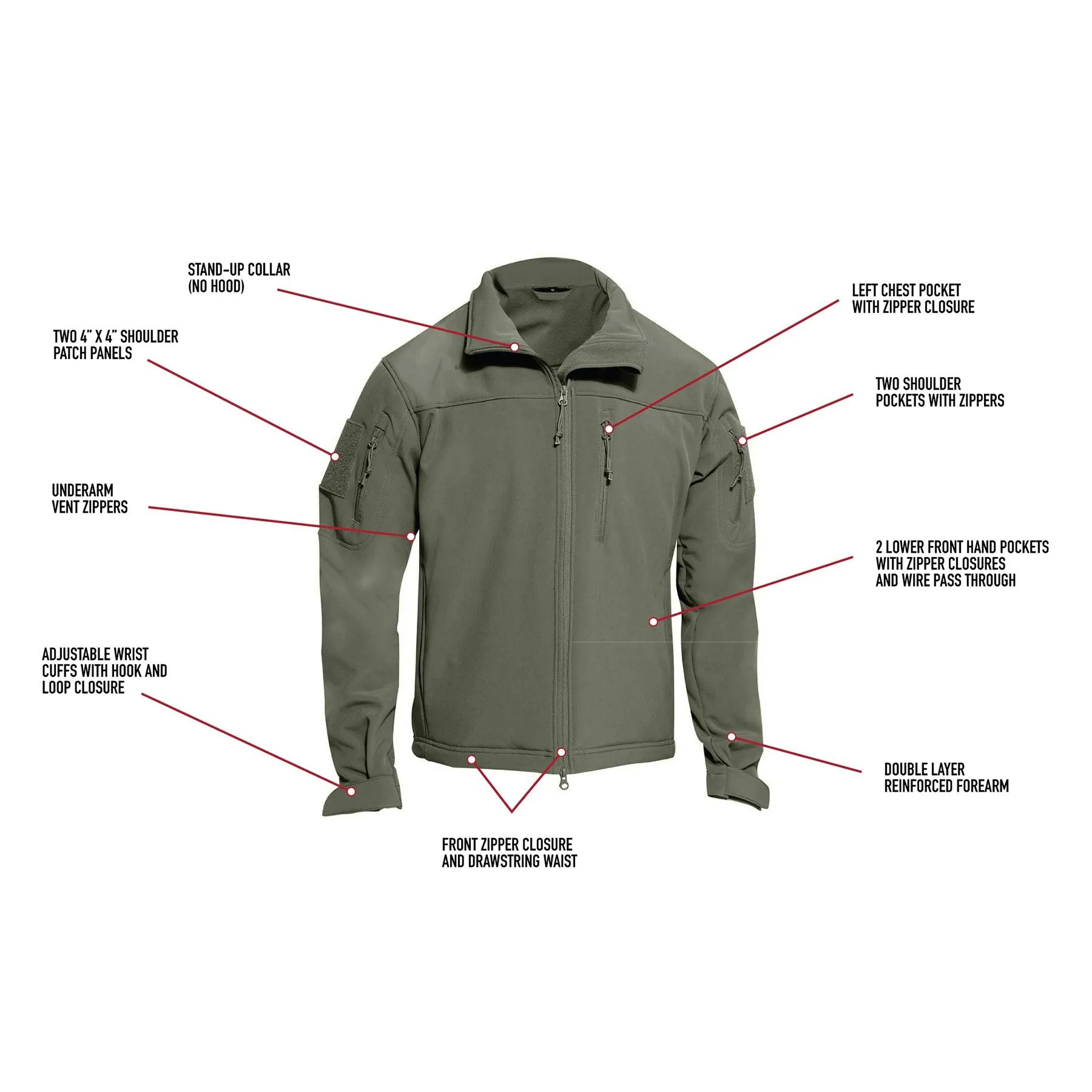 Men's Tactical Stealth Ops Soft Shell Jacket - Image 12