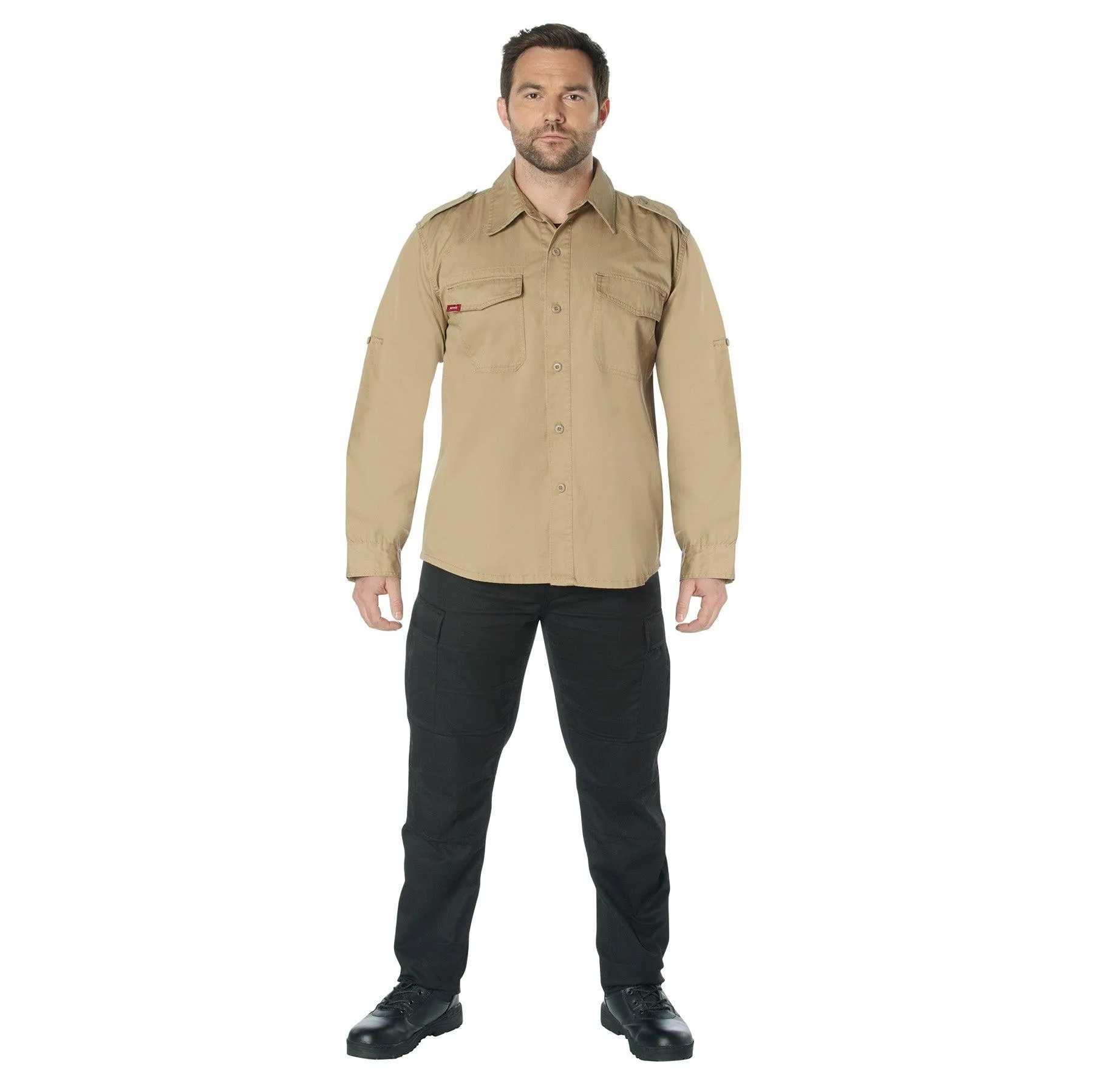 Men's Vintage Fatigue Shirt — Olive - Image 15