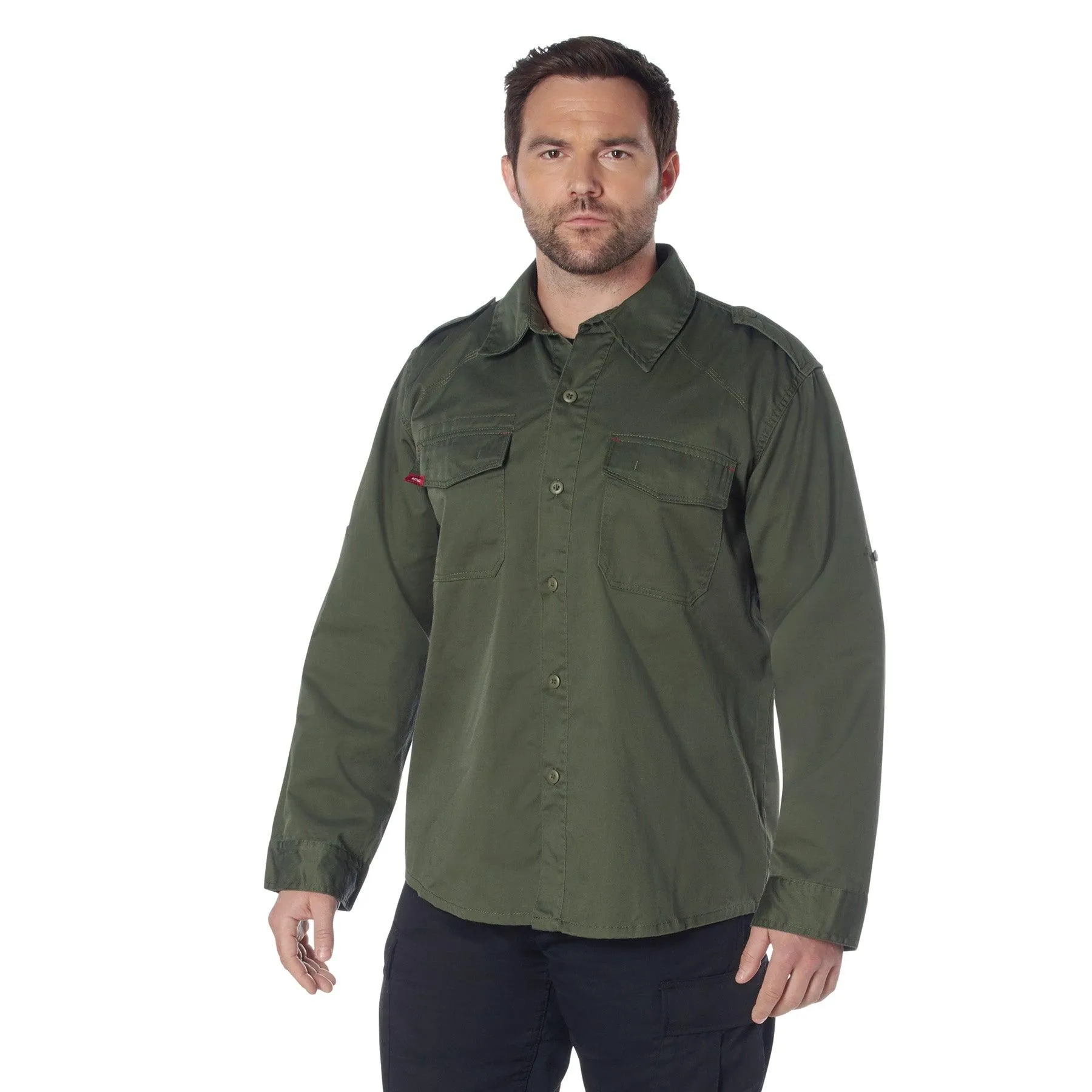 Men's Vintage Fatigue Shirt — Olive - Image 5
