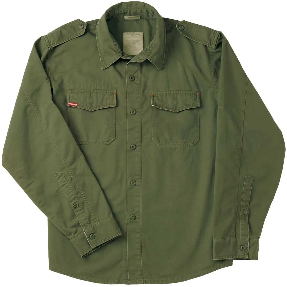 Men's Vintage Fatigue Shirt — Olive - Image 7