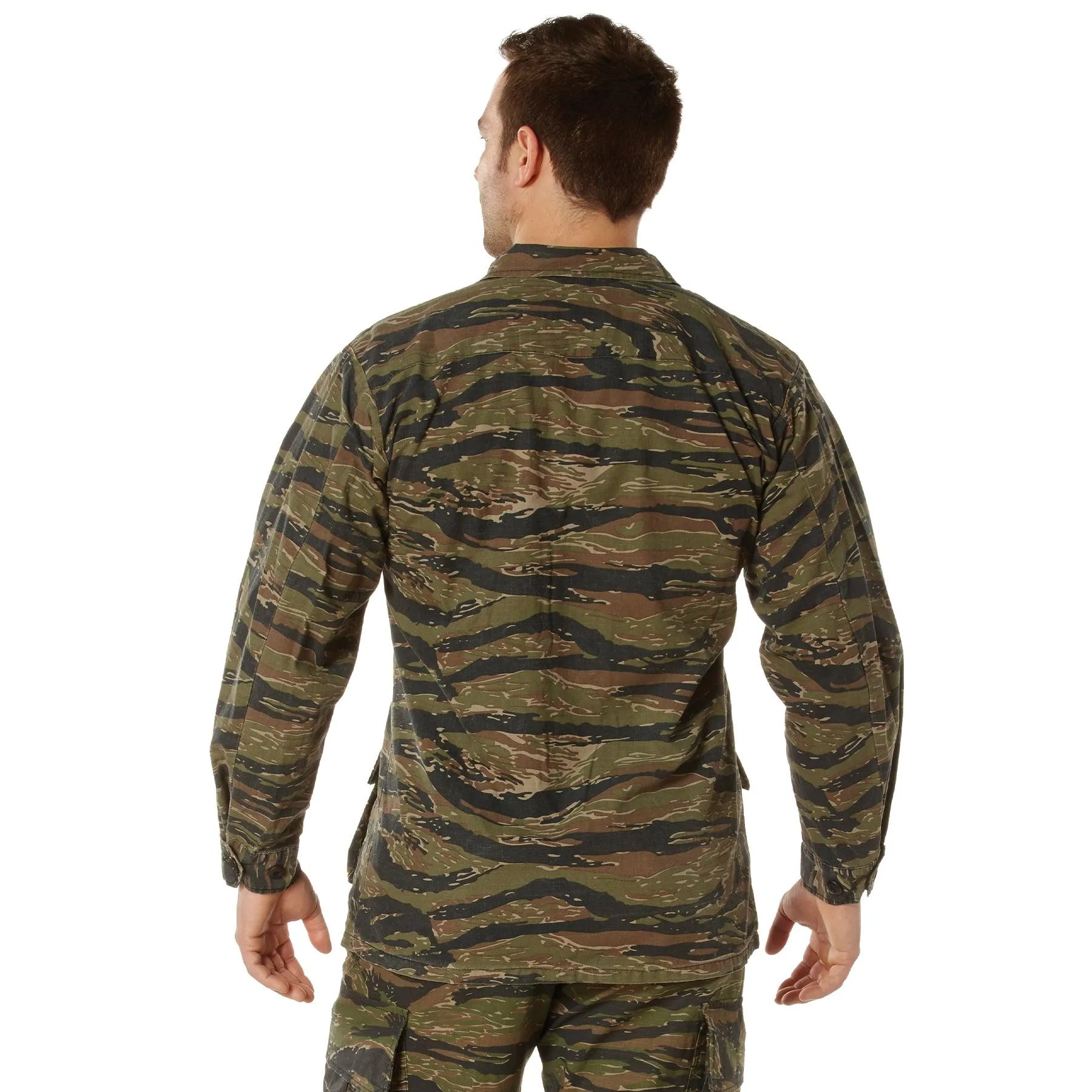Men's Vintage Vietnam Military Fatigue Shirt — Olive Drab - Image 3