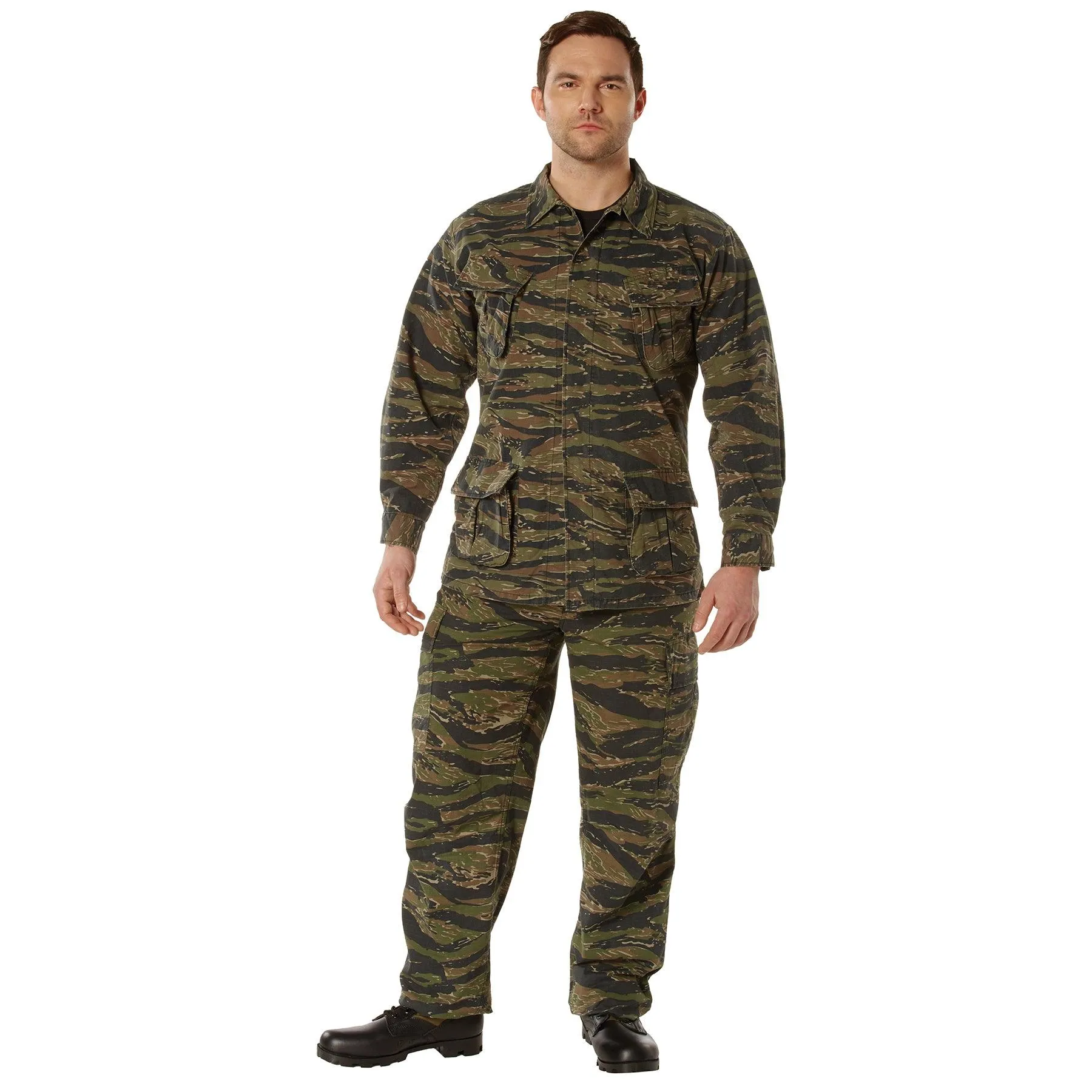 Men's Vintage Vietnam Military Fatigue Shirt — Olive Drab - Image 4