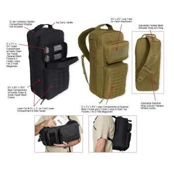 Tactical Single Sling Pack with Laser Cut MOLLE - Image 3
