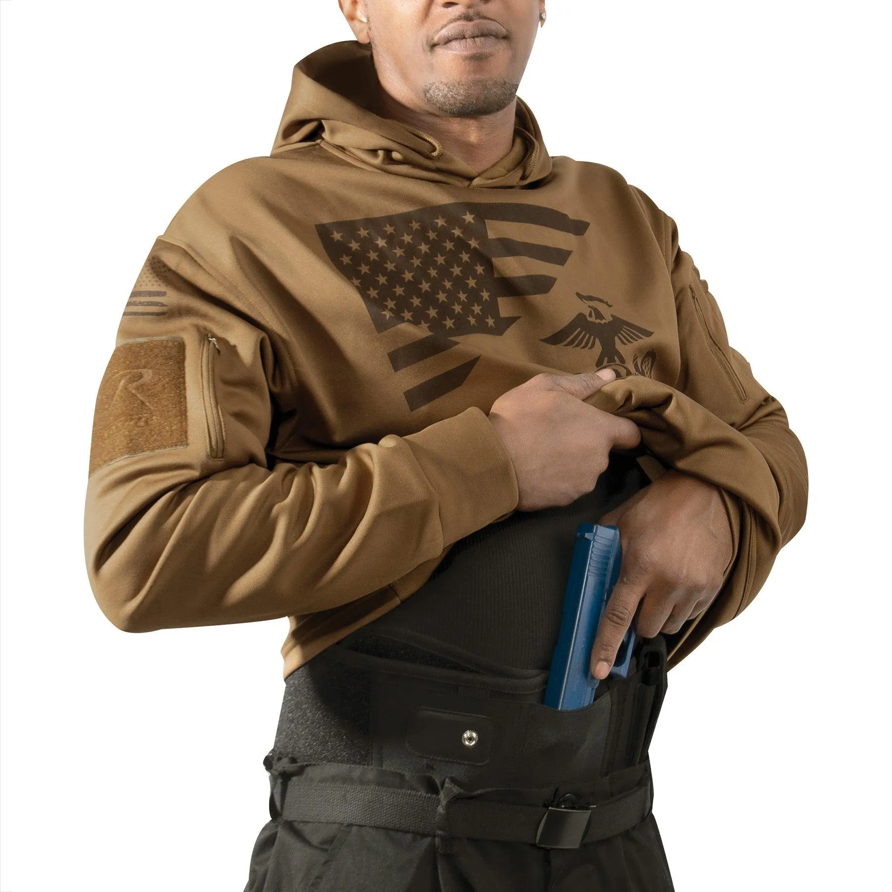 Men's Concealed Carry Hoodie — US Flag / USMC - Image 8