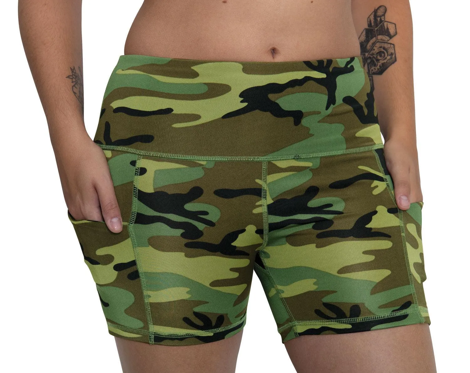Women's Camo Legging Workout Shorts - Image 2