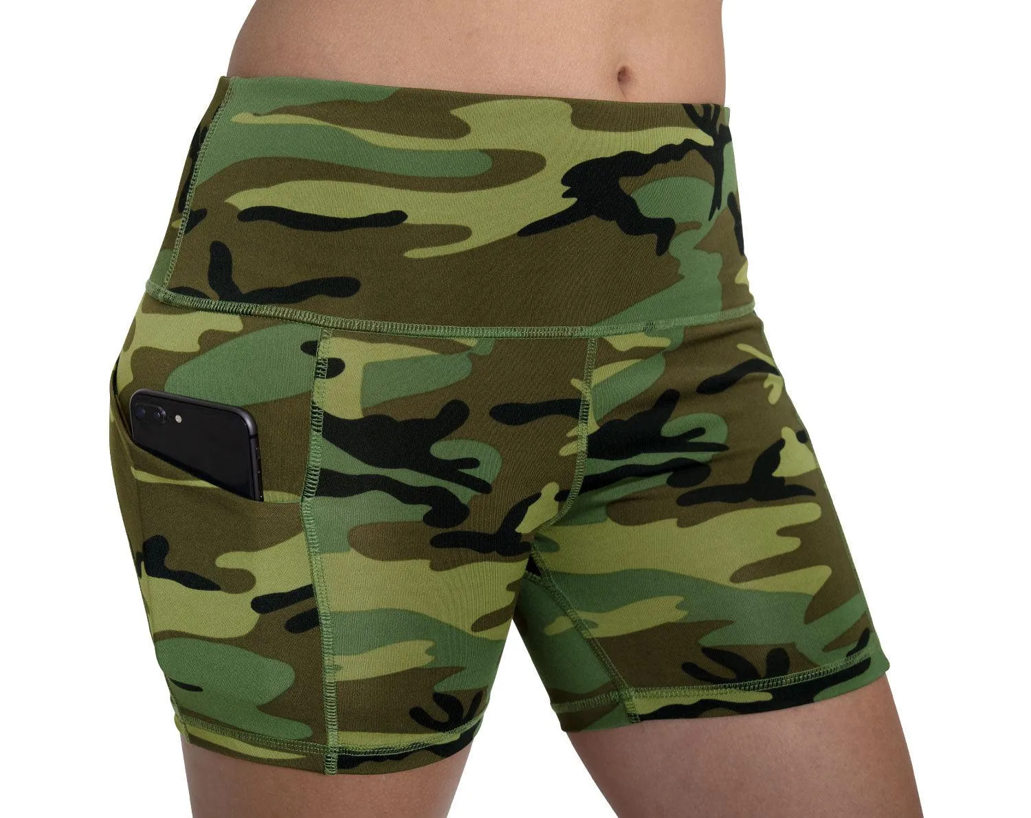 Women's Camo Legging Workout Shorts - Image 3
