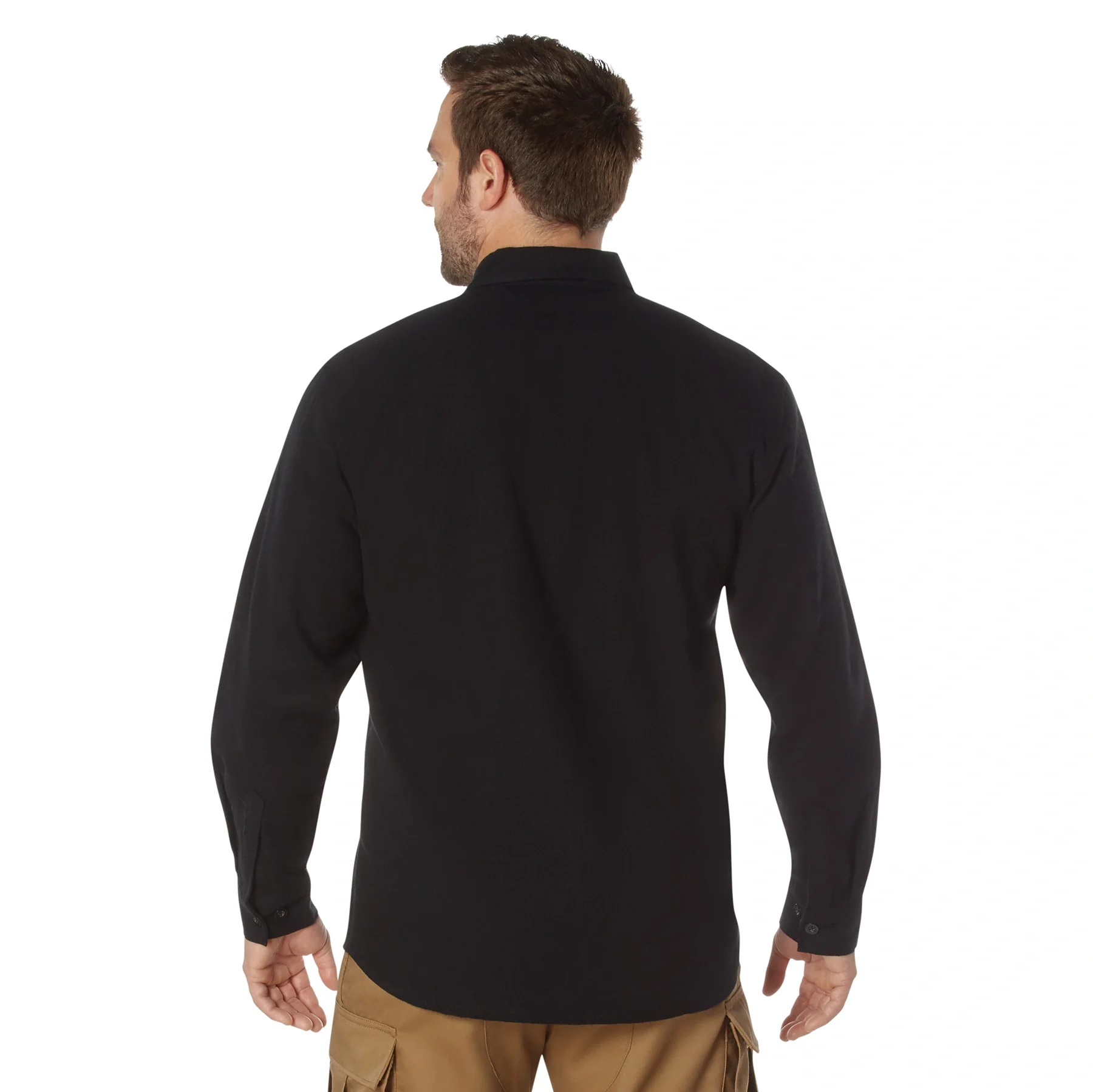 Men's Heavyweight Solid Flannel Shirt - Image 2