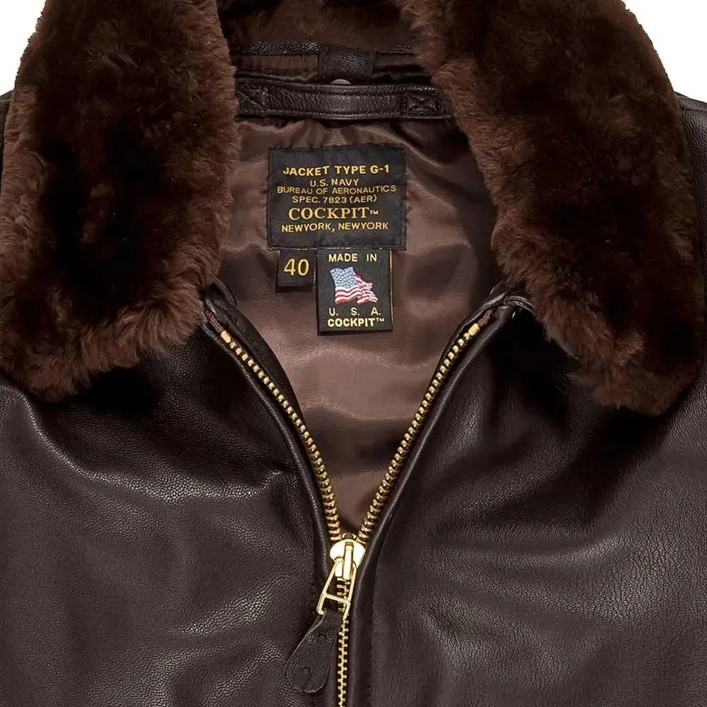 Size: 40 Cockpit USA Men's Modified G-1 Goatskin Leather Flight Jacket Final Sale Ships Same Day - Image 6