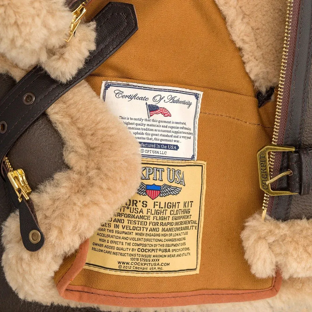 Cockpit USA Men's British R.A.F. Sheepskin Bomber Jacket - Image 7