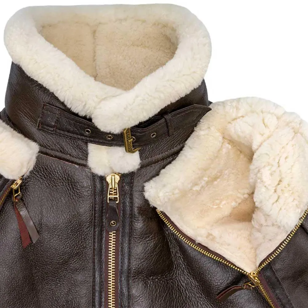 Cockpit USA Men’s B-9 Scout Sheepskin Bomber Jacket | WWII American Shearling Flight Jacket – Made in USA - Image 5