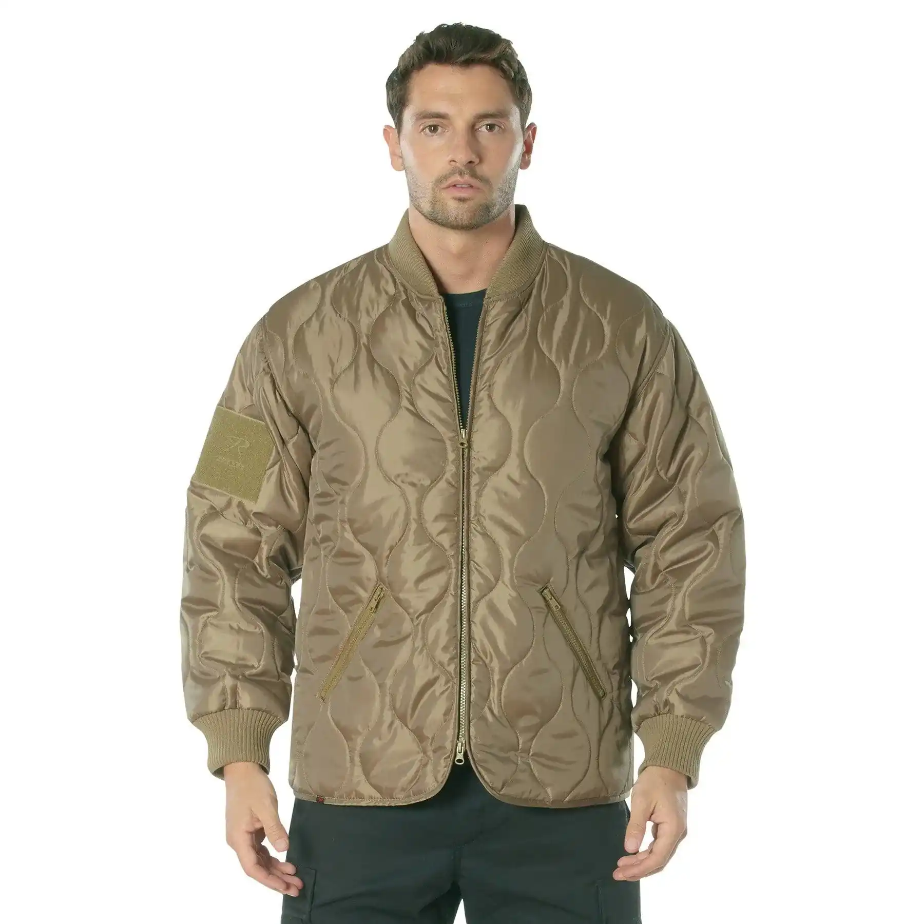 Men's Concealed Carry Quilted Woobie Jacket — Olive Drab - Image 2