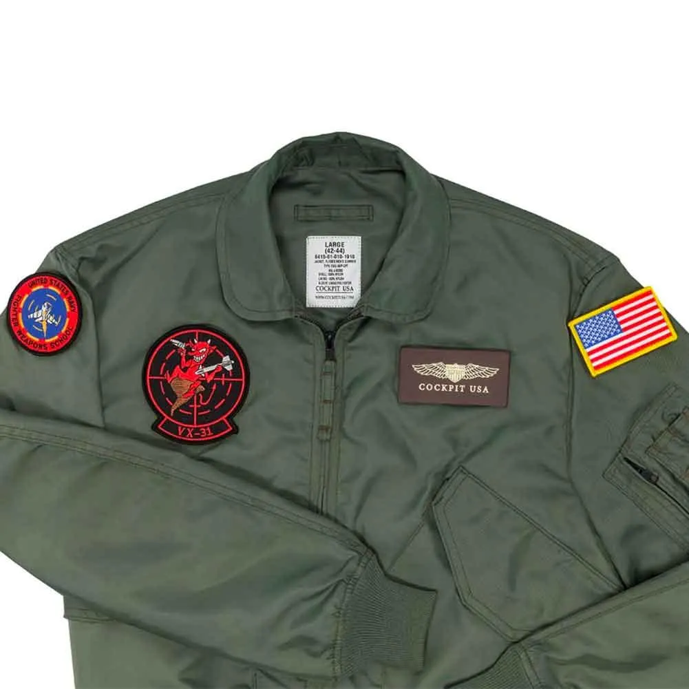 Size MEDIUM Cockpit USA Men’s Top Gun Maverick CWU-36/P Nylon Flight Jacket - Final Sale Ships Same Day - Image 4