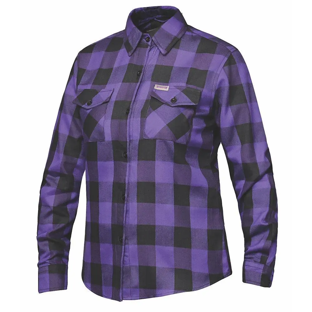 Derringer Womens Black and Purple Flannel Shirt
