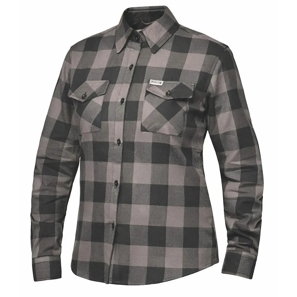 Derringer Black and Gray Womens Flannel Shirt