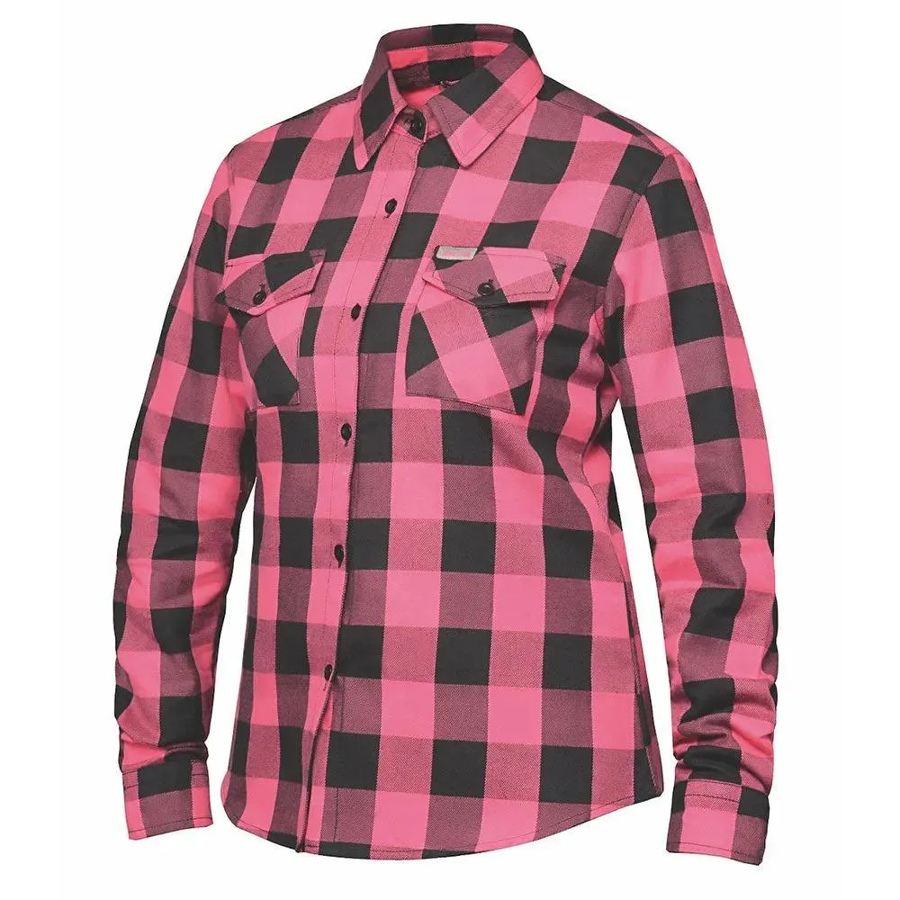 Derringer Womens Black and Pink Flannel Shirt