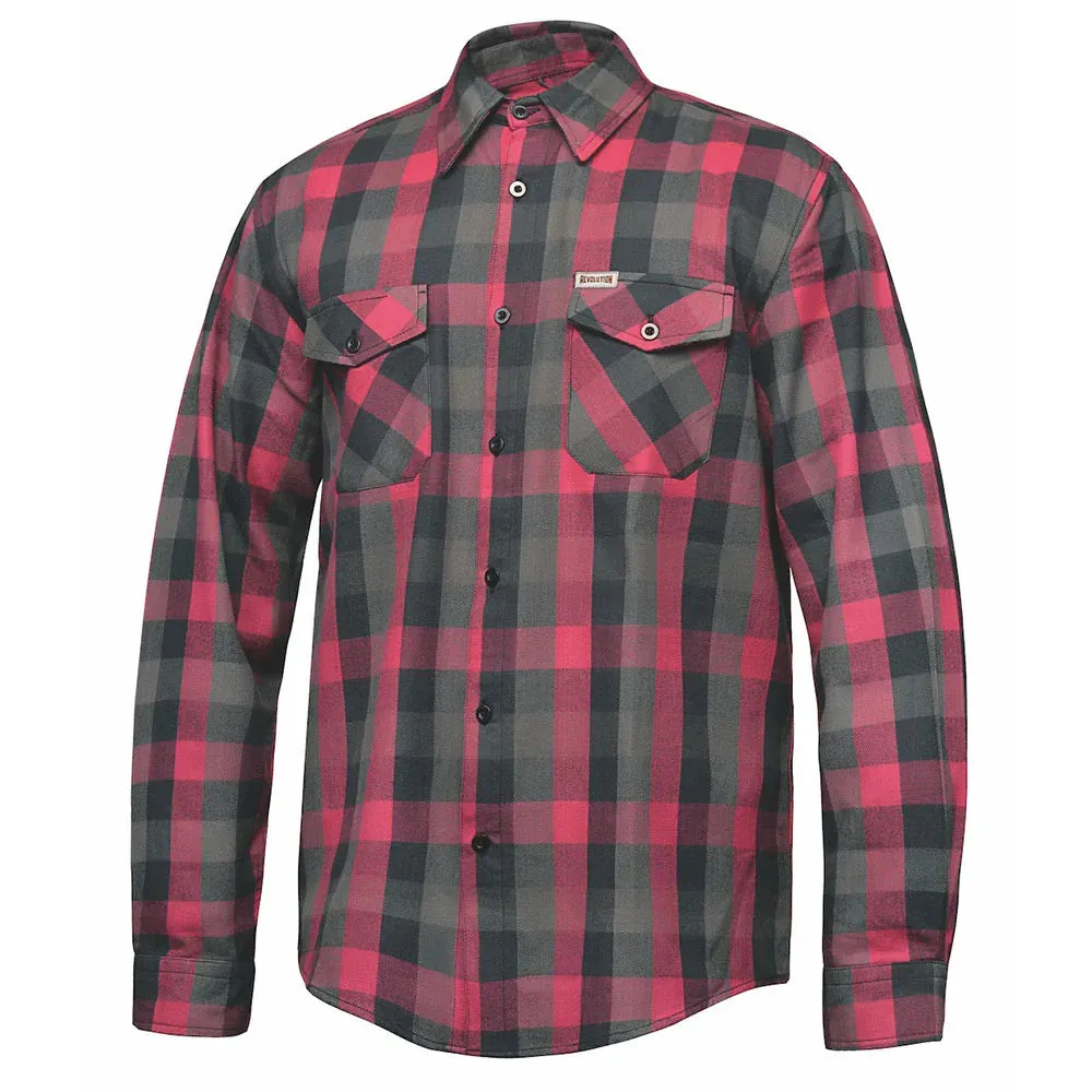 Men's Gray & Pink Flannel Shirt by DERRINGER Flannel Co.