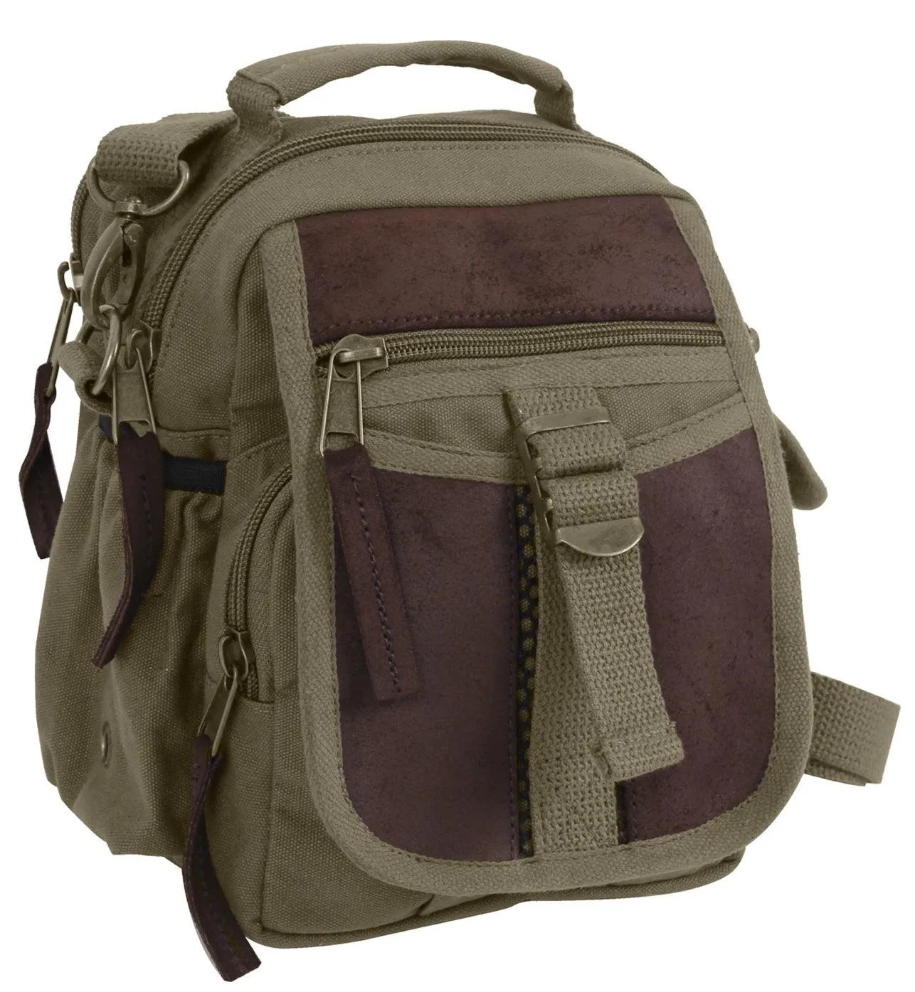 Vintage Canvas & Leather Travel Shoulder Bag - Image 2
