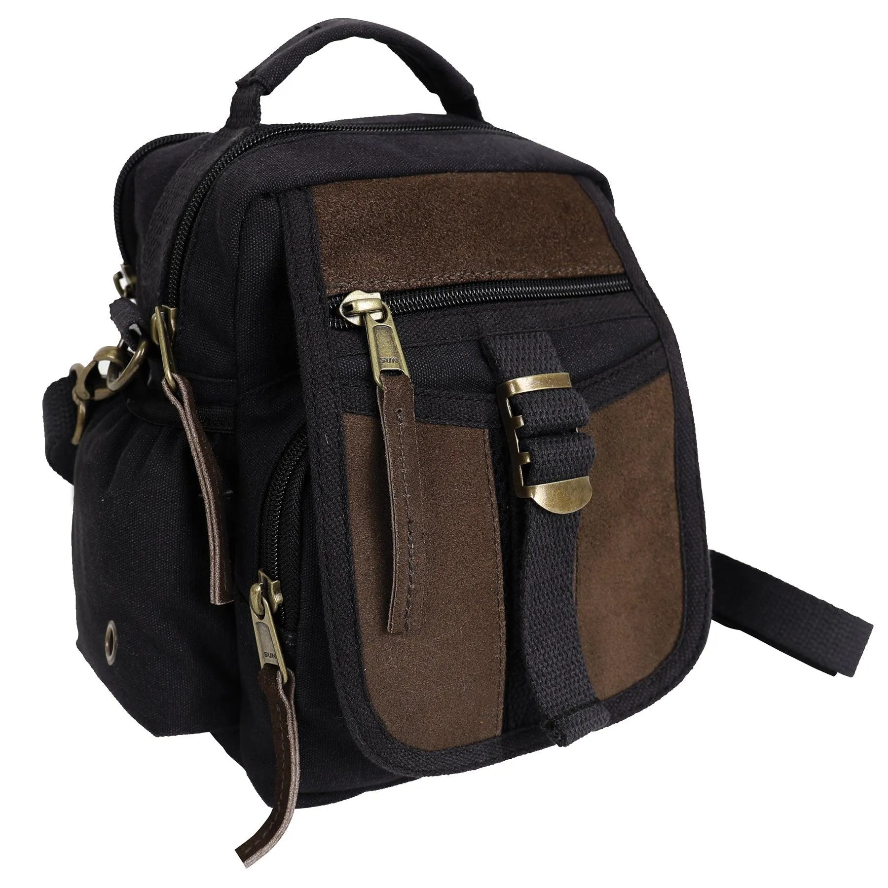 Vintage Canvas & Leather Travel Shoulder Bag - Image 3