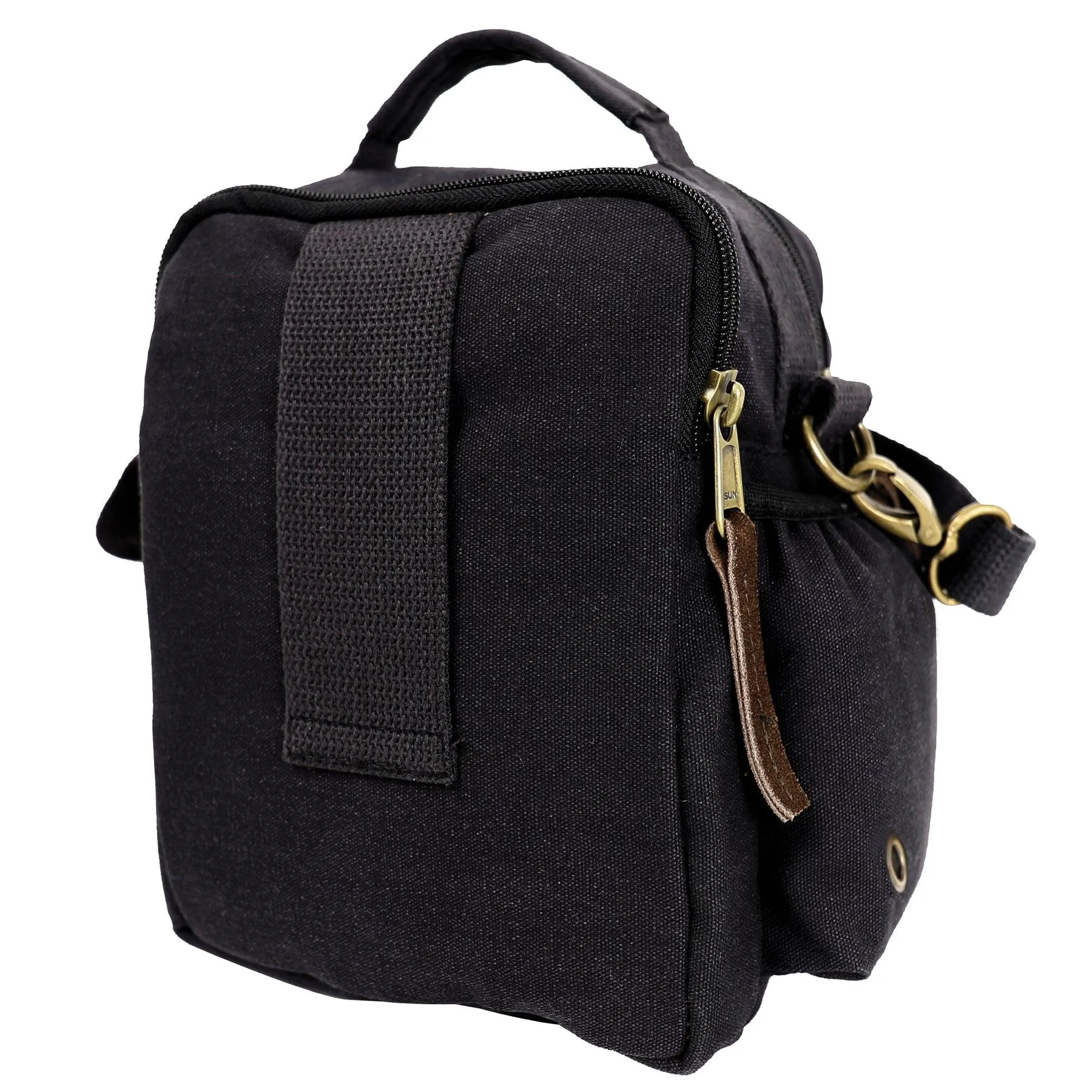 Vintage Canvas & Leather Travel Shoulder Bag - Image 4